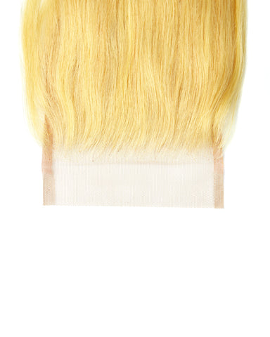 #613 Blonde Straight Human Hair Closure - A-QUEENDOM1