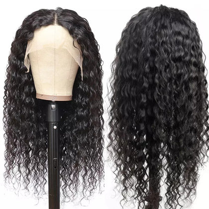 100% Human Hair Water Curl Wig.   Lace front wig that measures 13x4.  Lace from ear to ear.